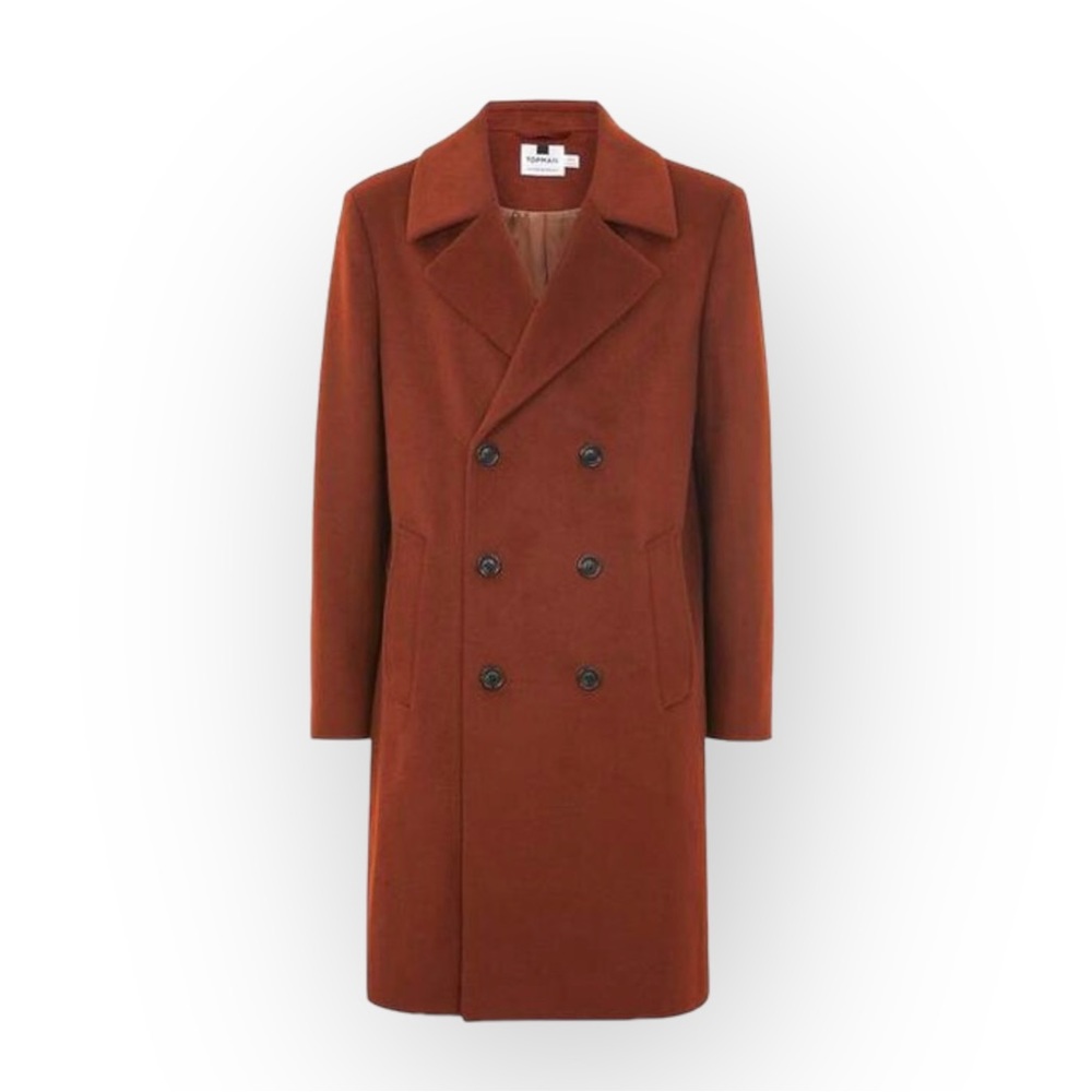Topman Double Breasted Oversized Overcoat